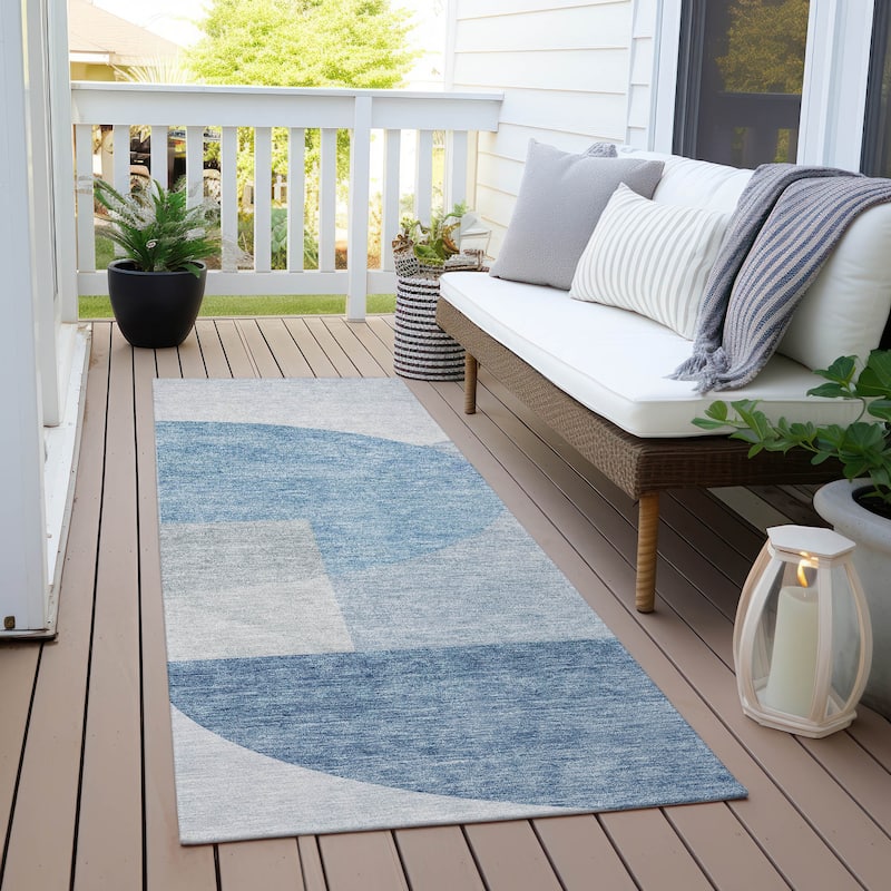Machine Washable Indoor/ Outdoor Chantille Contemporary Deco Rug