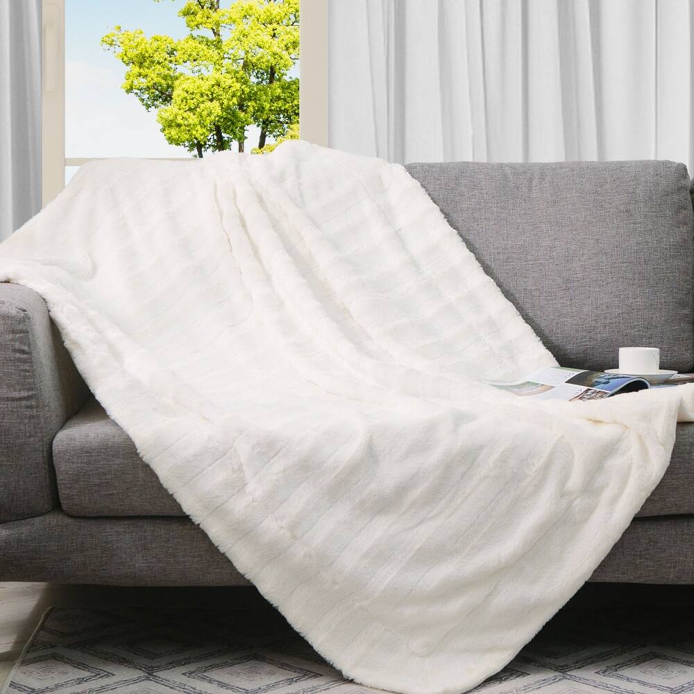 Cheer Collection 40 x 50 Ultra Soft Faux Fur Throw Blanket