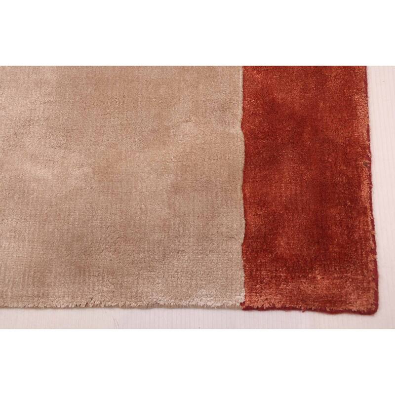 ECARPETGALLERY Hand Loomed Loreto Beige Viscose Rug - 5'1 x 8'0
