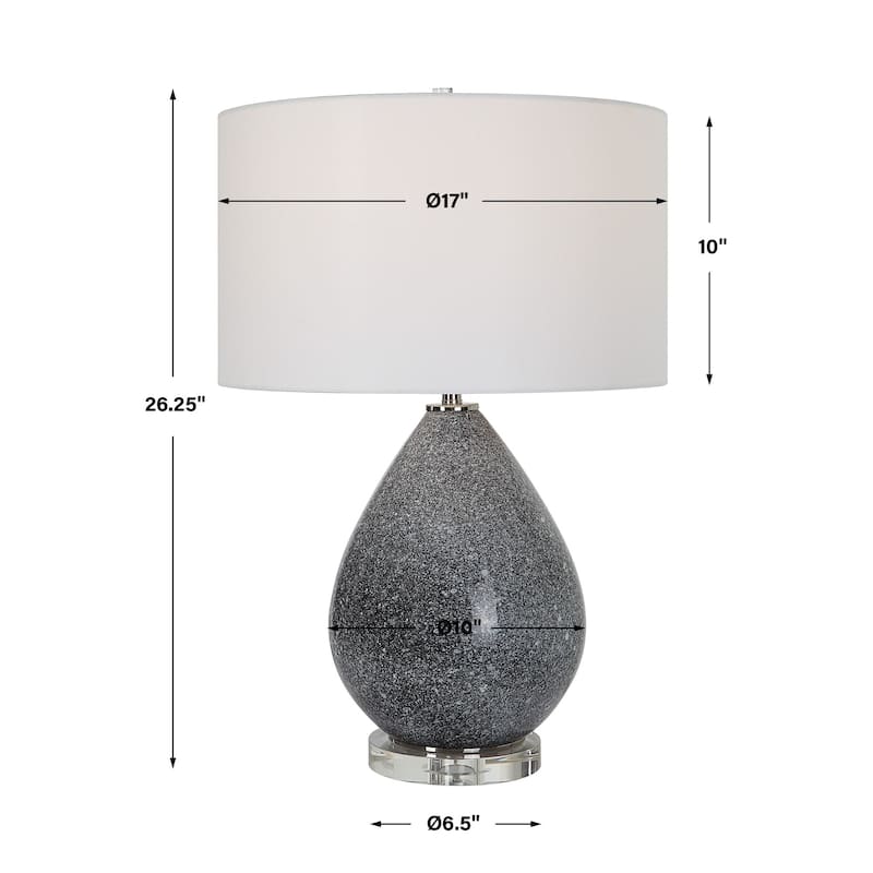 Speckled Glaze Table Lamp with Crystal Foot - 26.25