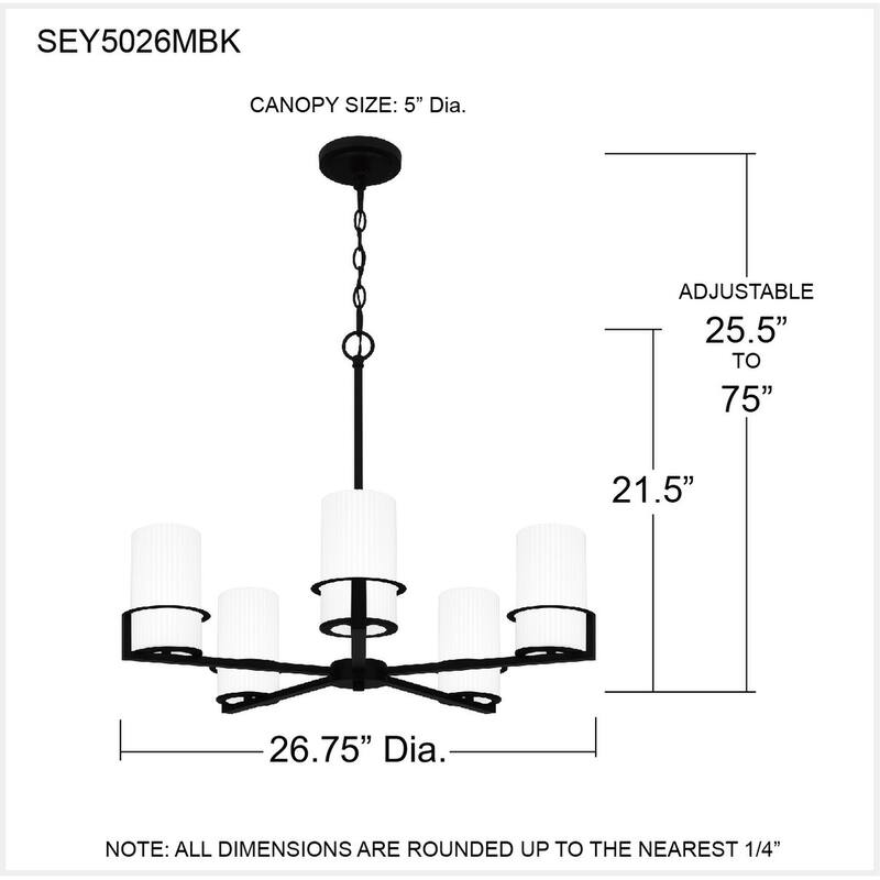 Seymour 5-Light Matte Black Chandelier