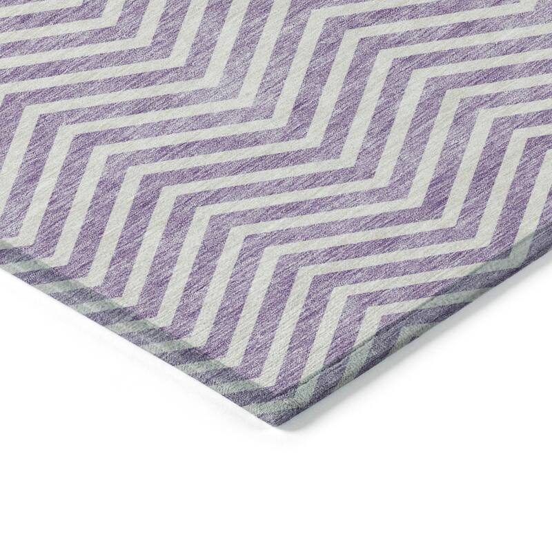 Machine Washable Indoor/ Outdoor Chantille Chevron Stripe Rug