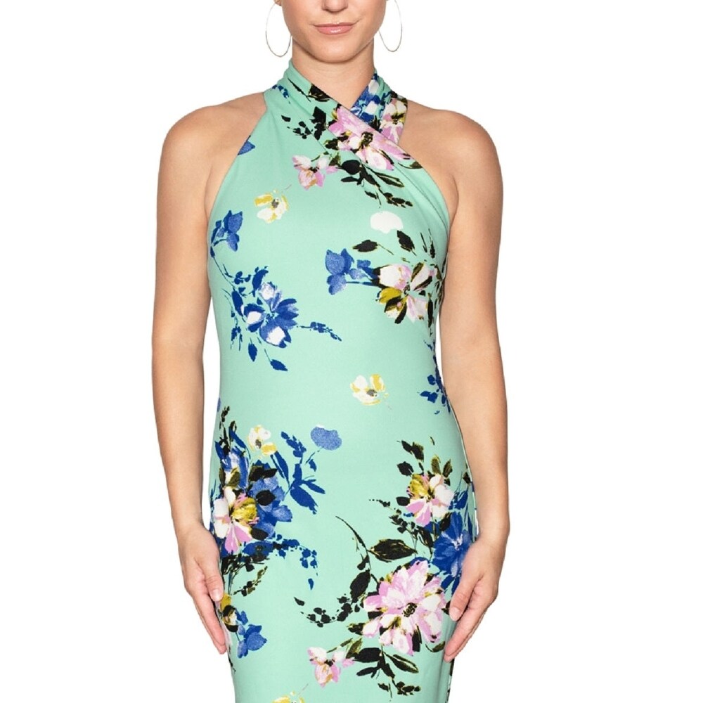 Rachel Roy Women s Harland Floral Print Midi Dress Blue Size X Small Bed Bath Beyond 40576794