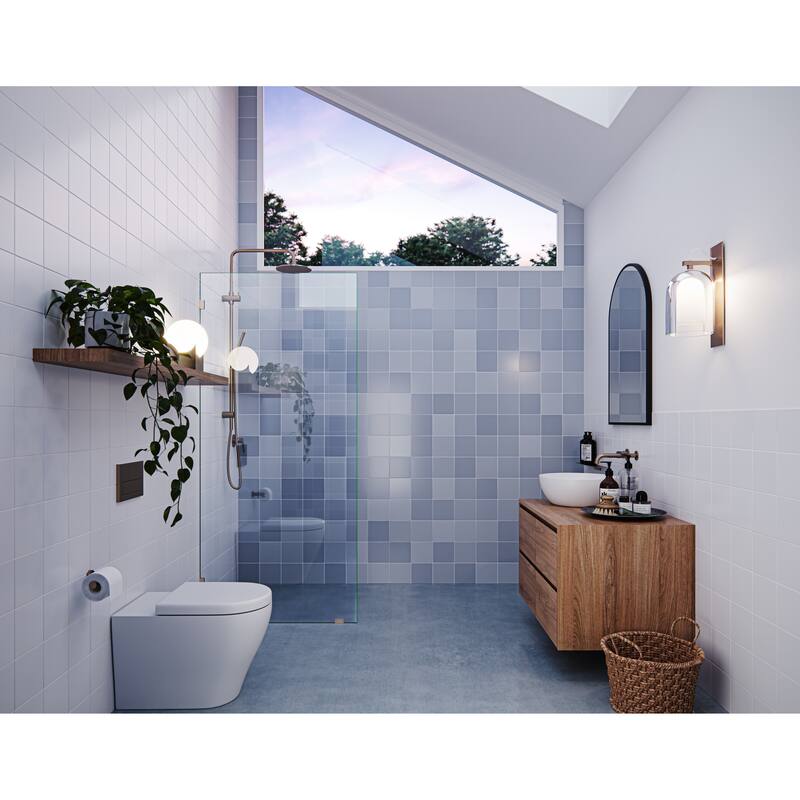 Vela 28.5 in. x 78 in. Fully Frameless Glass Shower Panel - Single Fixed Panel
