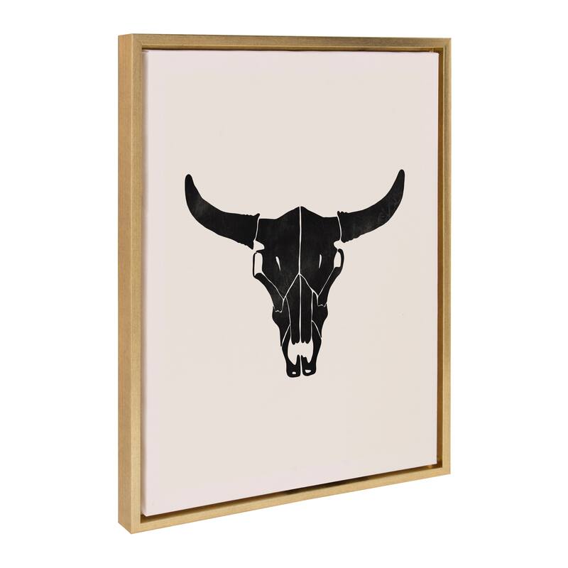 Kate and Laurel Sylvie Western Skull Framed Canvas by Honey Island Studio - 18x24 - Yellow