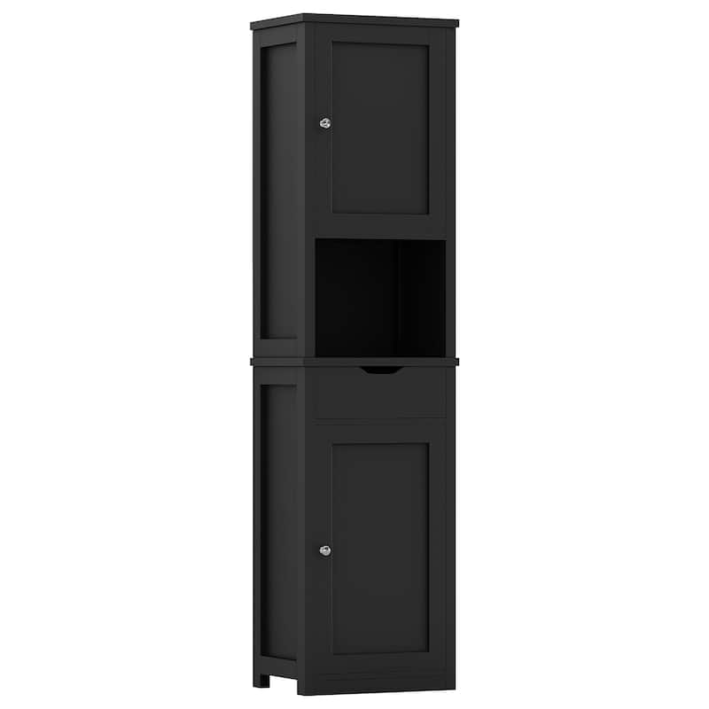 Bathroom Storage Cabinet – Multifunctional Waterproof Organizer with Adjustable Shelves - N/A