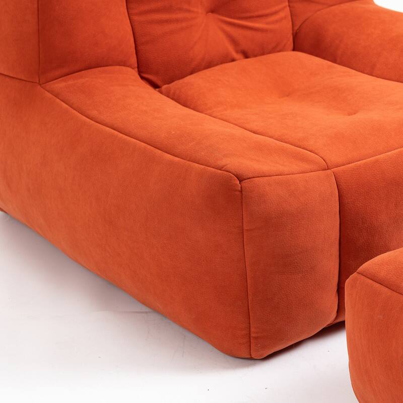 Fluffy Bean Bag Beanbag Chair with Memory Foam and Footrest