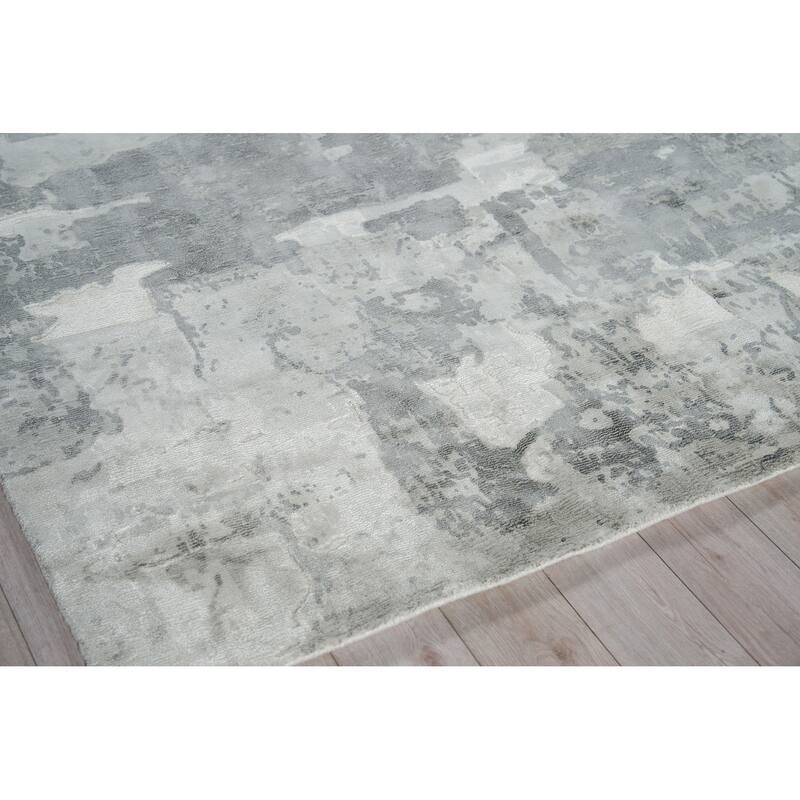 Papyrus Gray Wool/Bamboo Silk handloomed Area Rug