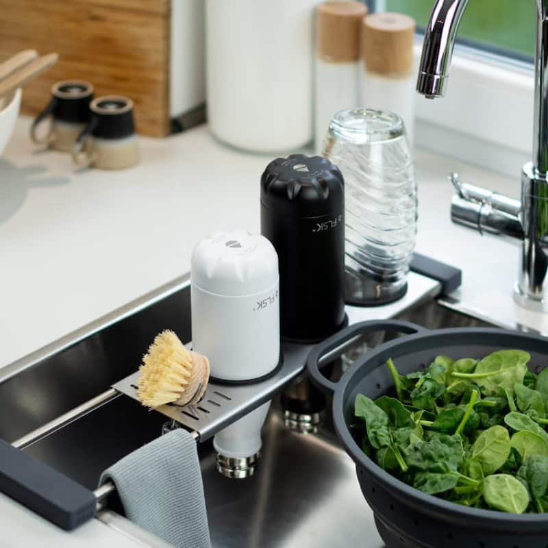 Sanni Shoo drip.it plus Stainless Steel Kitchen Sink Caddy - Bottle Holder for 3 Bottles