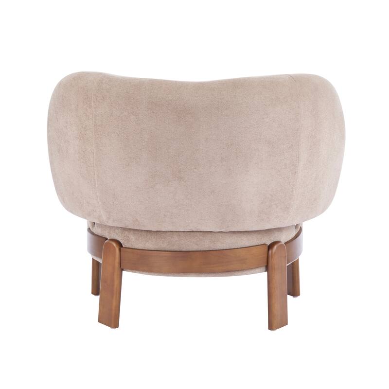 Roomfitters Modern Wingback Armchair with Curved Backrest, Upholstered Accent Seating for Living Room Comfort