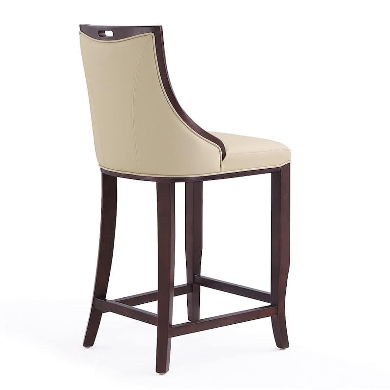 Manhattan Comfort Emperor 41 in. Walnut Beech Wood Bar Stool (Set of 3)