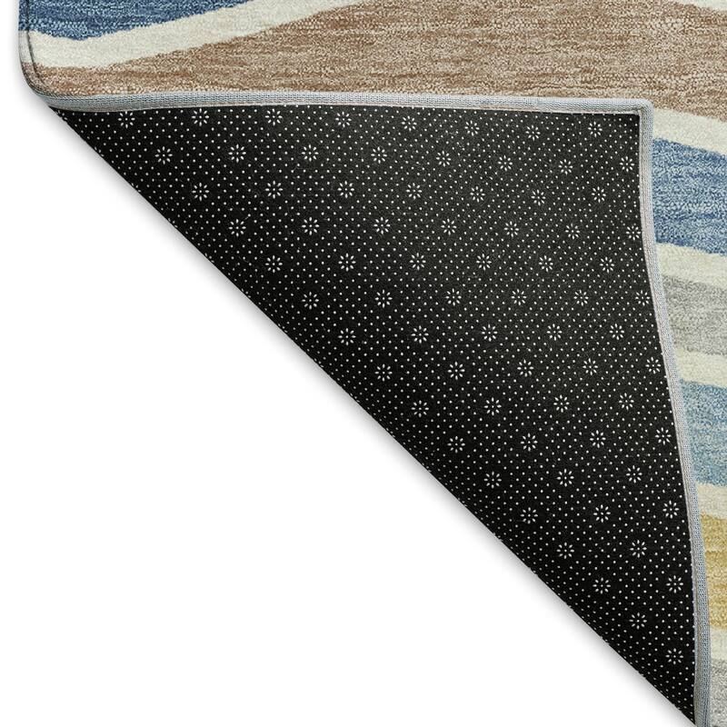 Machine Washable Indoor/ Outdoor Contemporary Stripe Chantille Rug