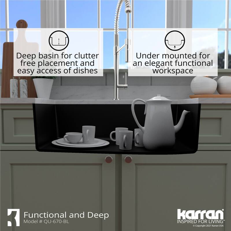 Karran Undermount Quartz Single-bowl Kitchen Sink