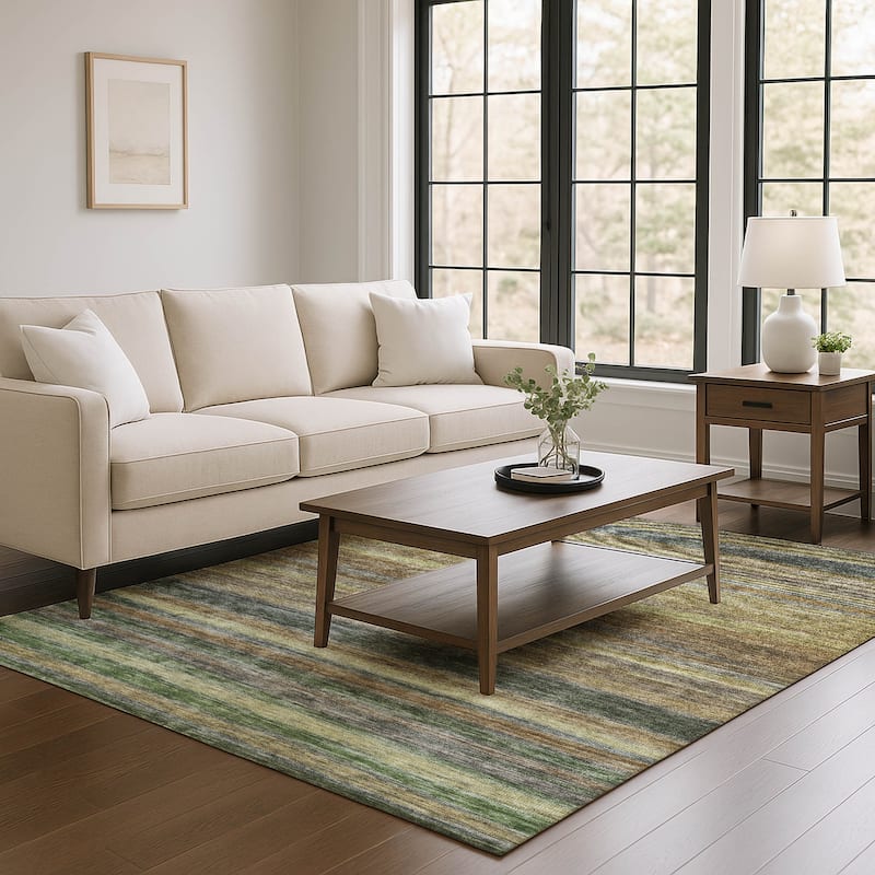 Premium Washable Super Soft Ombre Stripes Mayfield Rug - Brown - 9' x 12'