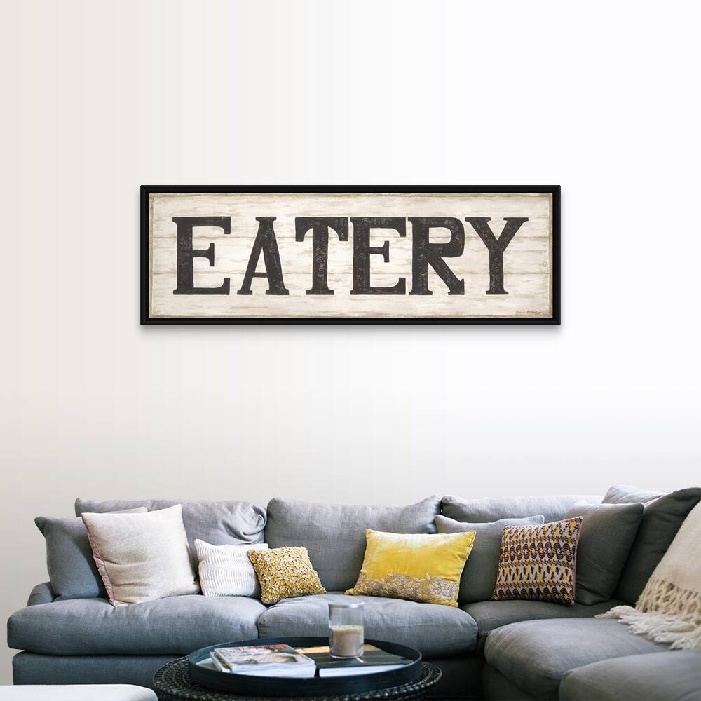 "Eatery" Black Float Frame Canvas Art