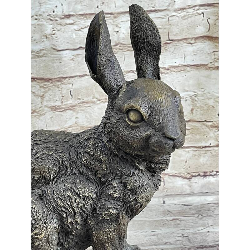 Hot Cast Bronze Bunny Imitative Rabbit Sculpture Statue Figure Figurine By Milo 13 Inches X 12 Inches