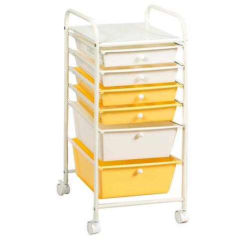 Costway 6 Drawer Rolling Storage Cart Scrapbook Paper Office Organizer - See details