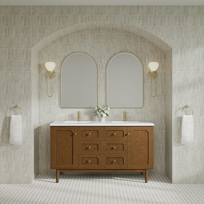 James Martin Vanities 545-V60D-1WZ Laurent 60" Double Basin Poplar