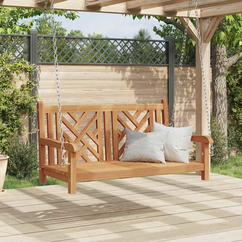 vidaXL Swing Bench Other Brown 44.9" x 23.6" x 25.2" Solid teak wood - 44.9 x 23.6 x 25.2