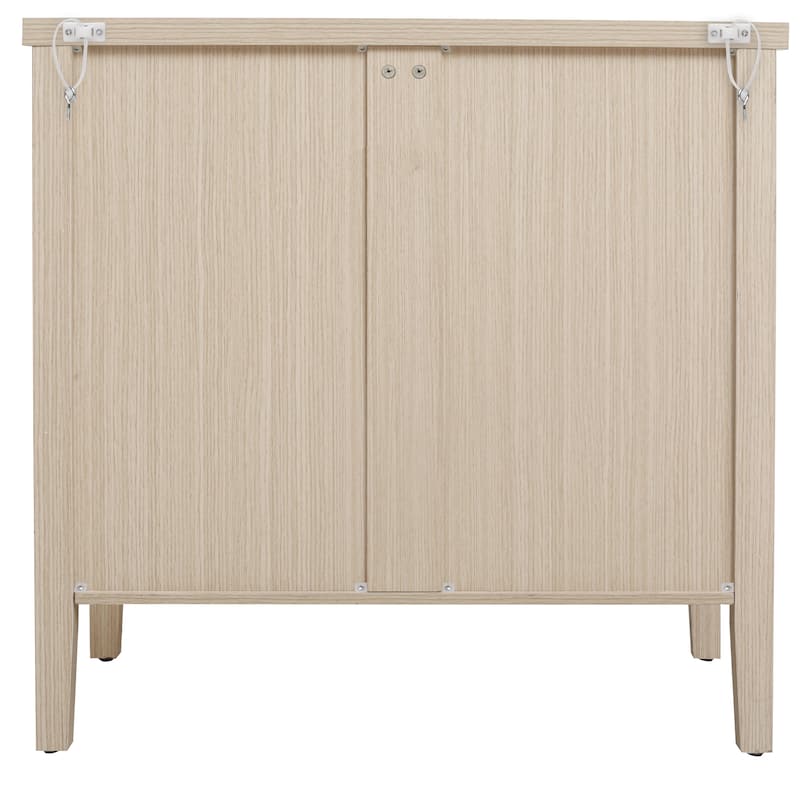 Roomfitters 2-Door Accent Storage Cabinet, Modern Carved Buffet Sideboard with Adjustable Shelf
