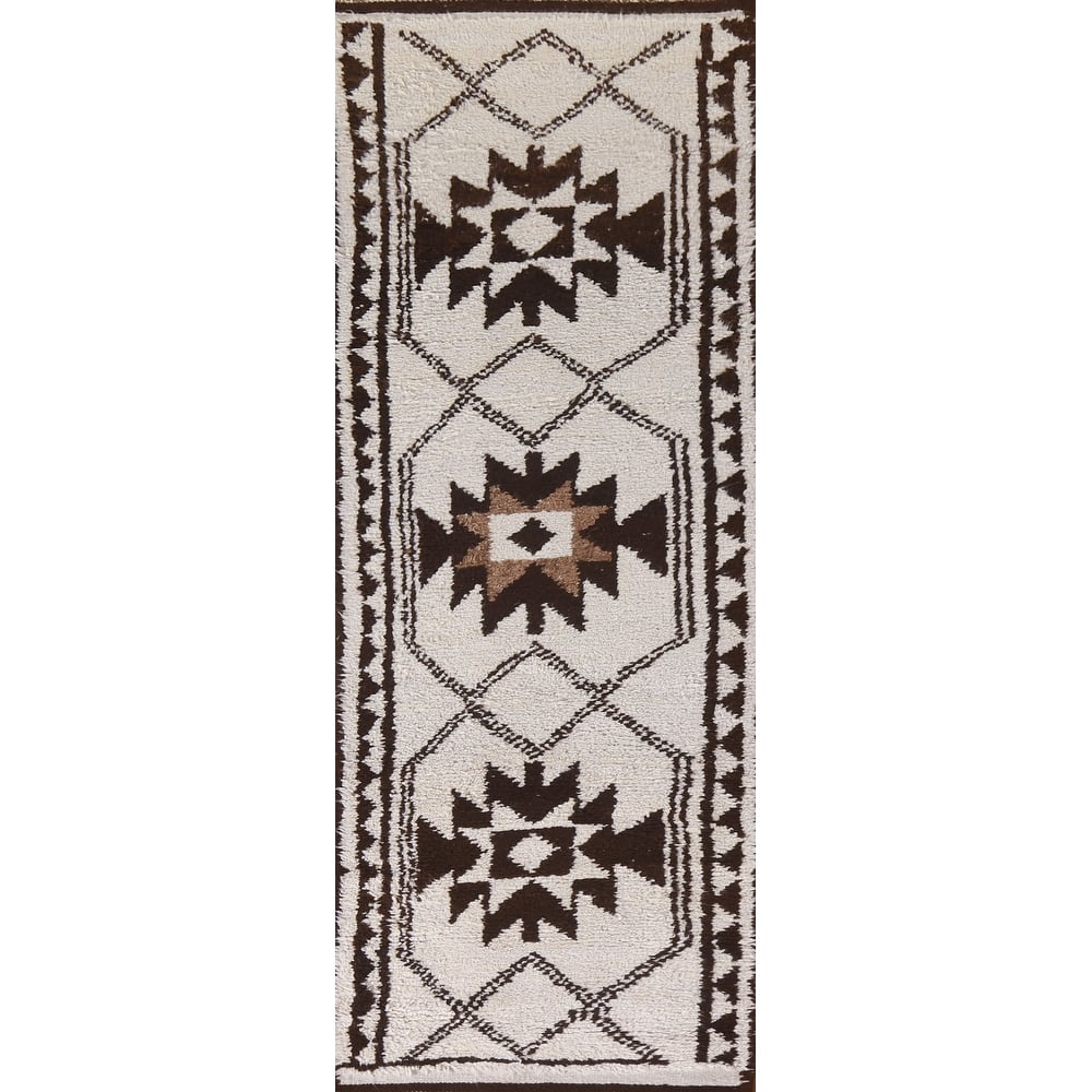 Tribal / Geometric Anatolian Turkish Runner Rug Handmade Wool Carpet - 2'11"x 9'9"