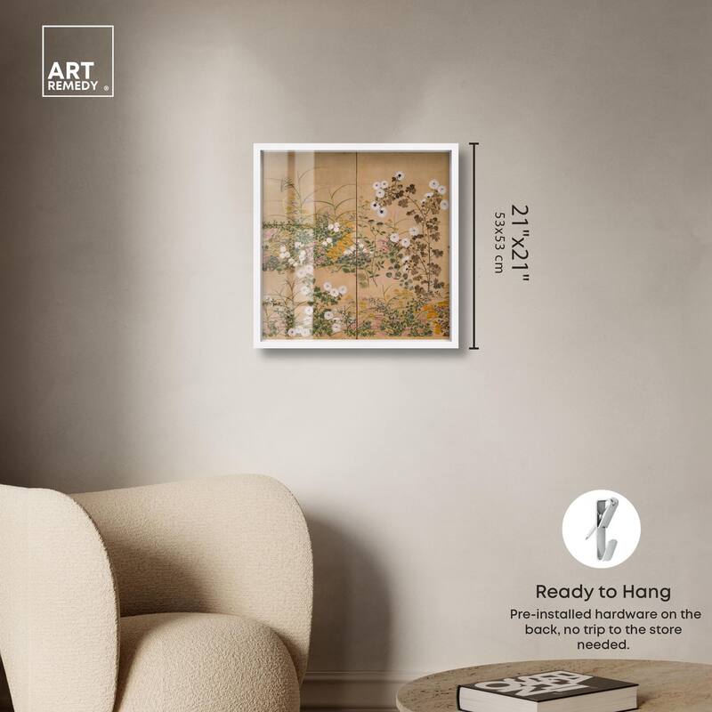 Flowering Plants in Autumn Shadowbox by Art Remedy