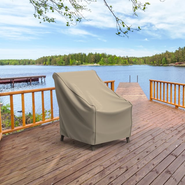 Budge StormBlock™ Mojave Black Ivory Patio Chair Cover Multiple Sizes
