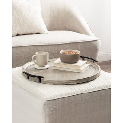 Kate and Laurel Bruillet Wood Ottoman Tray - 24x22