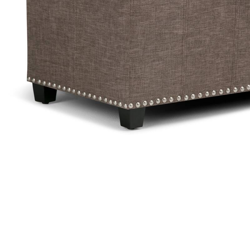 WYNDENHALL Megan 34 inch Wide Transitional Rectangle Storage Ottoman