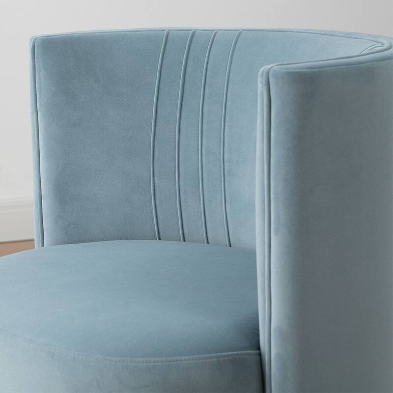 Velvet Swivel Dining Chairs with Rolling Casters, Upholstered Barrel Back Dining ArmChairs