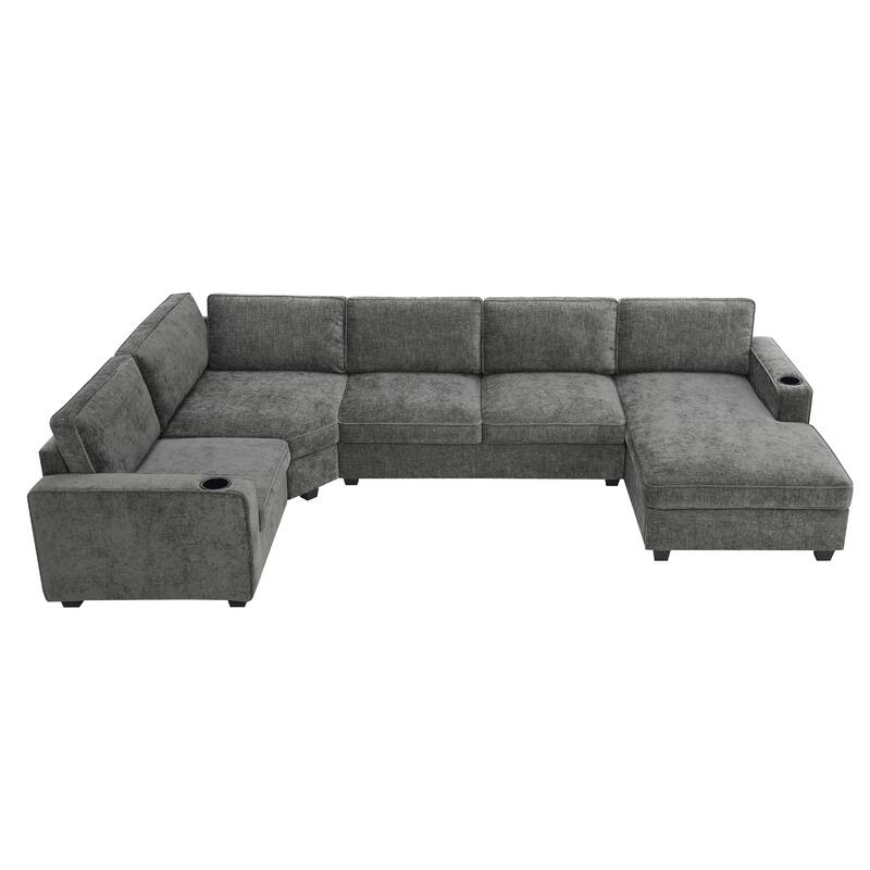 Merax 119*67" U Shaped Chenille Sectional Sofa
