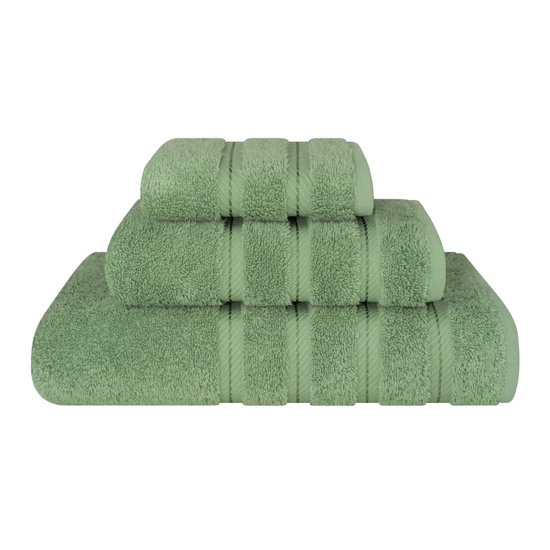 American Soft Linen 3 Piece, 100% Genuine Turkish Cotton Premium & Luxury Towels Bathroom Sets - Sage Green