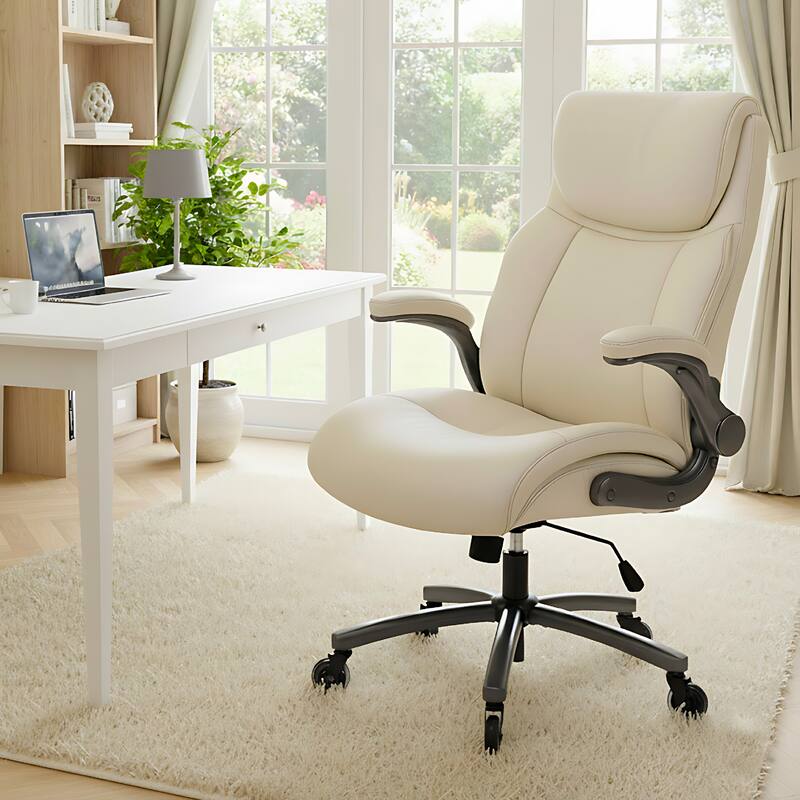 Ergonomic High-Back Office Chair in Premium Leather