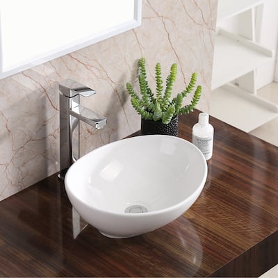 Karran Valera 16" Vitreous China Vessel Bathroom Sink in White