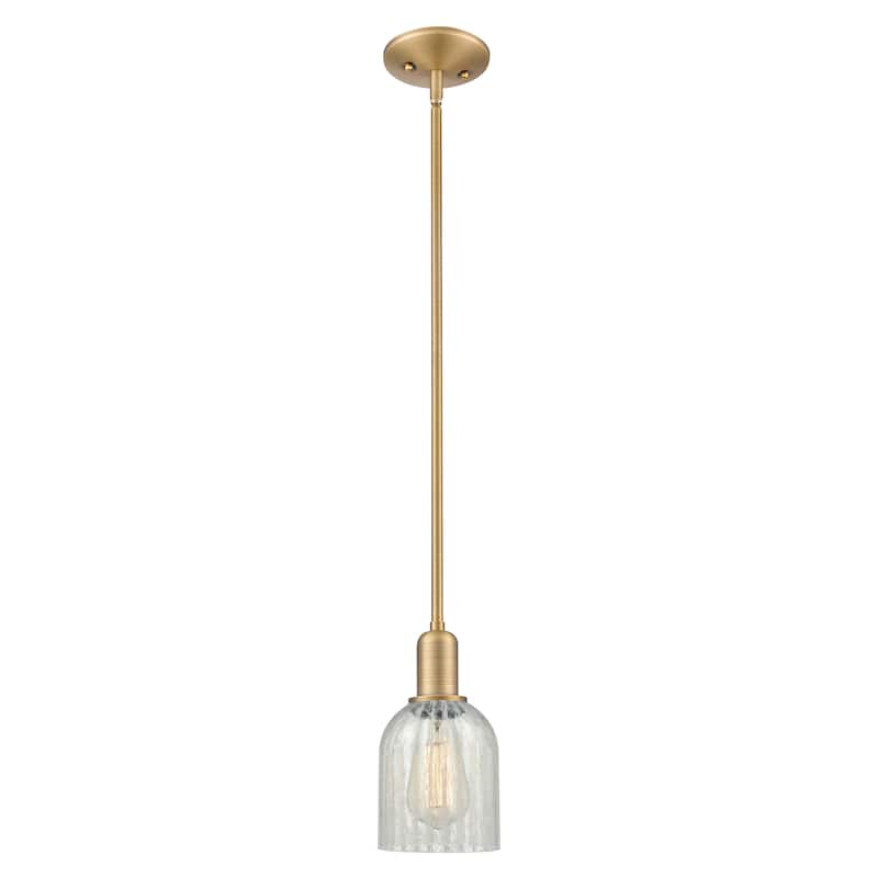 Innovations Lighting Endless Possibilities Arcadia - Caledonia - 1 Light 5" Stem Hung Mini Pendant - Mouchette/Brushed Brass