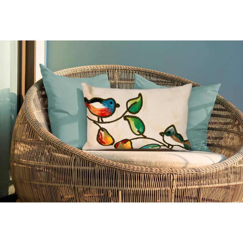 Liora Manne Visions III Song Birds Indoor/Outdoor Pillow Cream 12"X20" - Accent - 12" x 20" - Polyester - Ivory