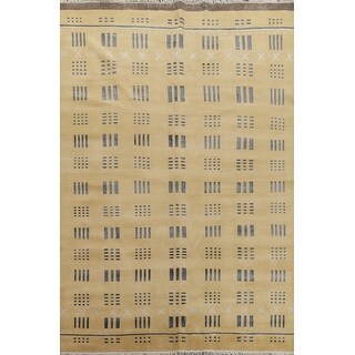 Geometric Abstract Oriental Living Room Area Rug Handmade Wool Carpet - 8'1" x 10'0"