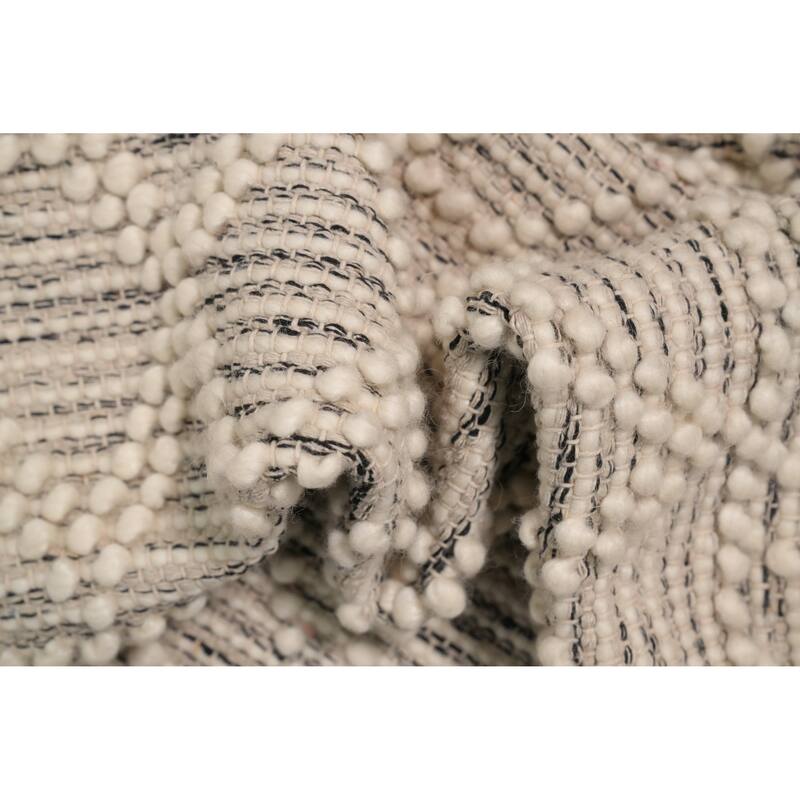 Hand Knotted Oriental 100% Wool Carpet Modern Geometric Beige & Ivories Modern Gotti Design Runner Rug - 9' 5'' X 2' 6''