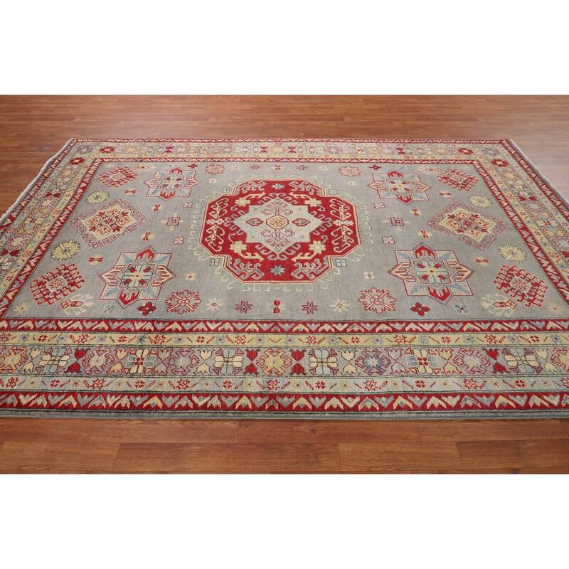 Kazak Oriental Area Rug Handmade Traditional Bedroom Wool Carpet - 6'9" x 9'9"
