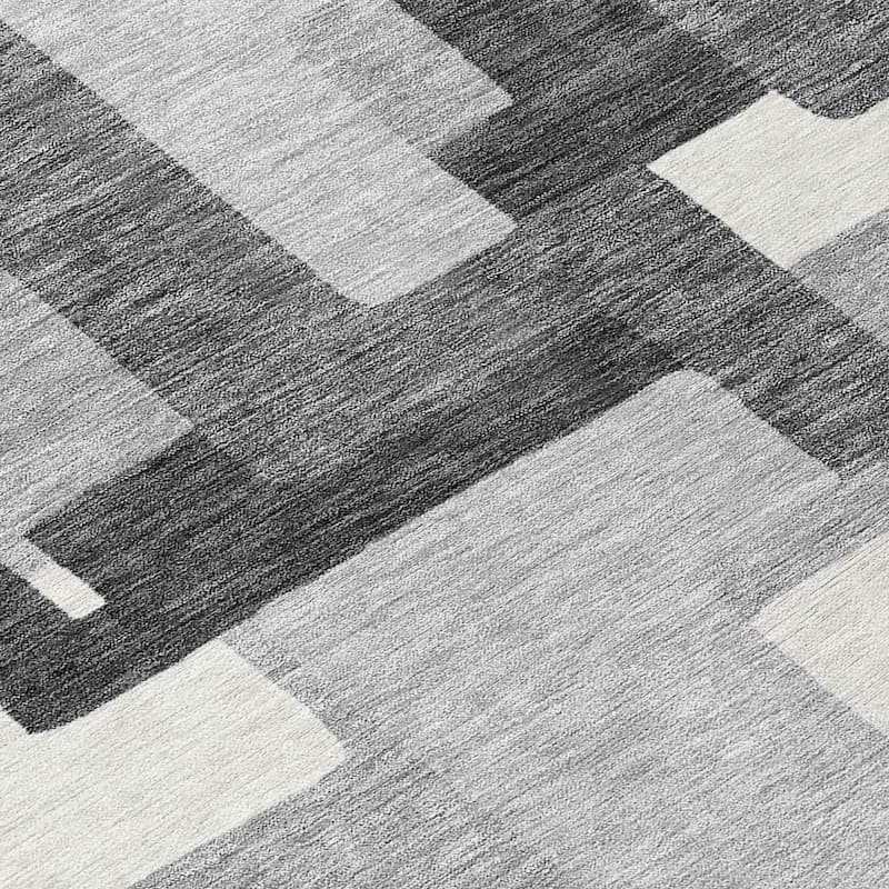 Machine Washable Indoor/ Outdoor Chantille Modern Blocks Rug