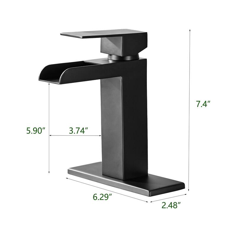 Topcraft Single Handle Waterfall Bathroom Faucet with Baseplate