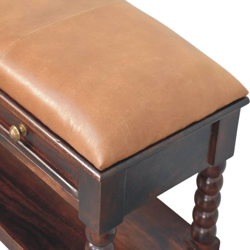 Artisan Furniture Solid Wood Barclay Storage Bench ,Brown