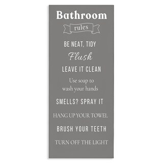 Stupell Bathroom Rules Reminders Canvas Wall Art Design By Julia Frost