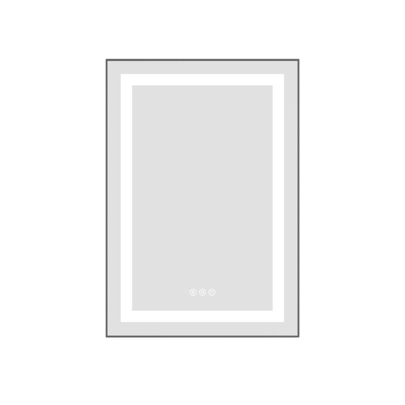 20 x 30 Inch LED Bathroom Mirror with Front and Backlight, Wall Mounted Vanity Mirror with Aluminum Frame, Anti-Fog