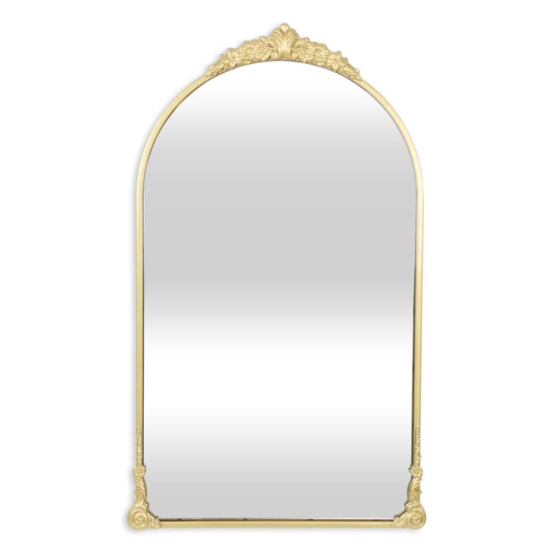 Victorian Curved Top Handmade Wall Mirror - Gold - 33.75"