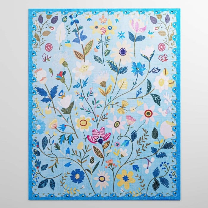 Nature Floral Non-Slip Machine Washable Colorful Modern Area Rug