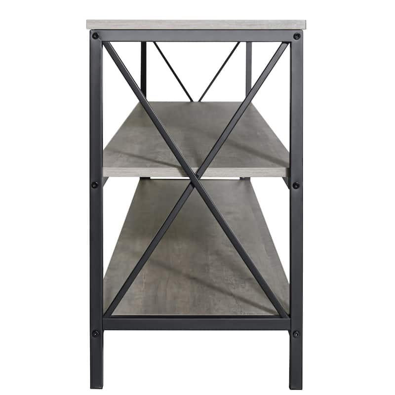 3-Tier TV Stand for TVs up to 60" with Open Storage Shelves