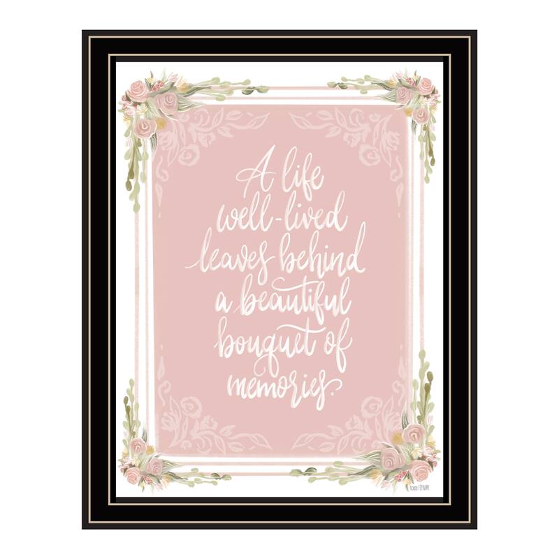 TrendyDecor4U Contemporary "A Life Well Lived" Framed Print Wall Art - Black