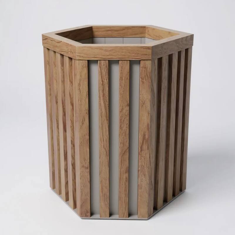 Hexagon Column Planter - Chestnut