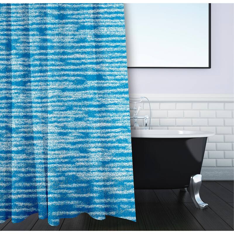 71 x 74-inch Marled Knit Geometric Print Shower Curtain